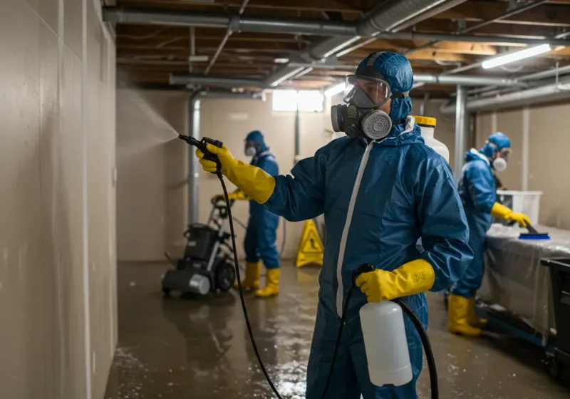 Basement Sanitization and Antimicrobial Treatment process in Childersburg, AL