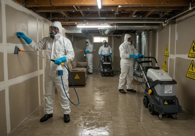 Basement Moisture Removal and Structural Drying process in Childersburg, AL